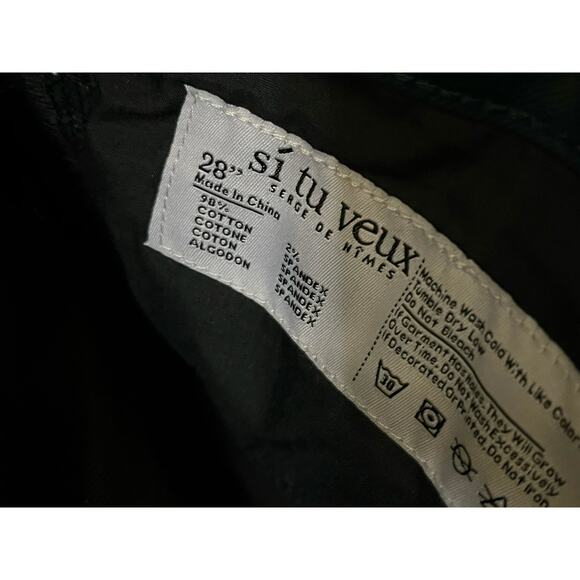 Si Tu Veux Hunter Green Wax Gordon Jeans Superstack Size 28 - Picture 4 of 4